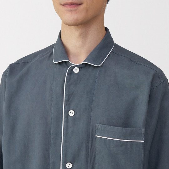 Piżama męska double gauze niebieska