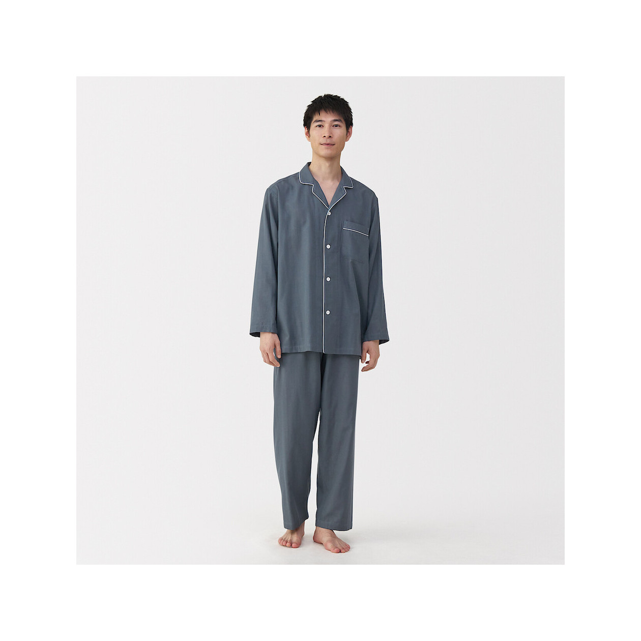 Piżama męska double gauze niebieska