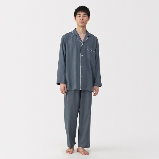 Piżama męska double gauze niebieska