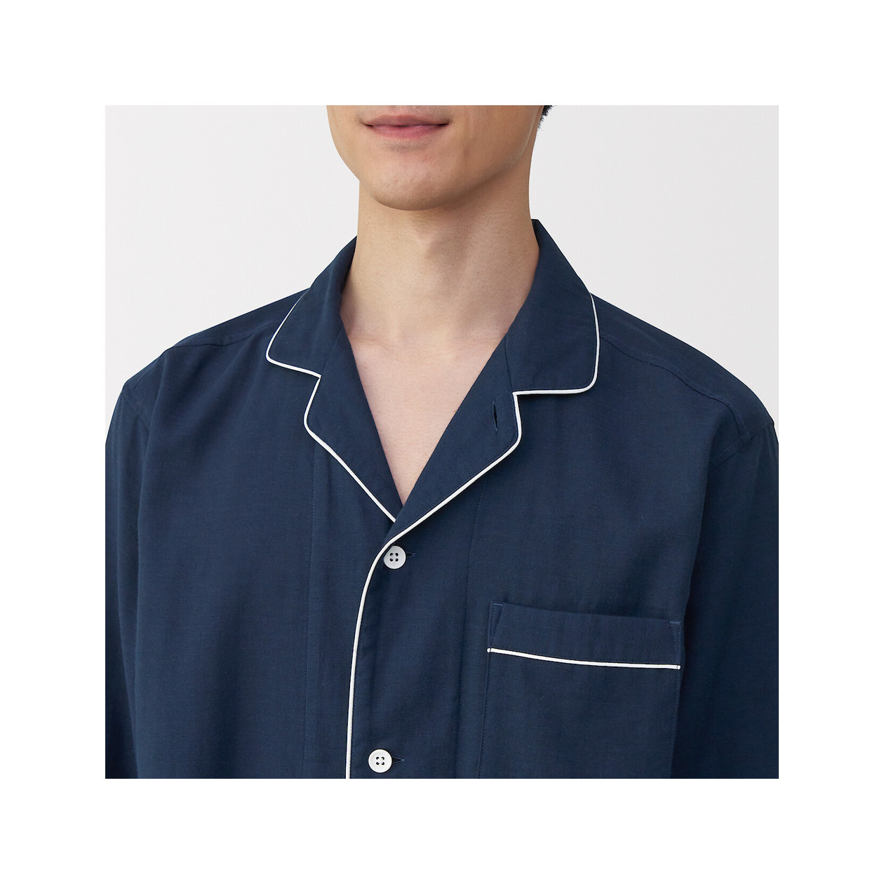 Piżama męska double gauze granatowa