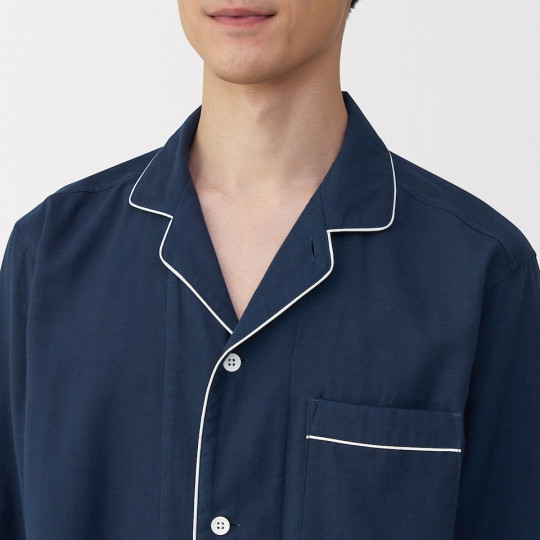 Piżama męska double gauze granatowa