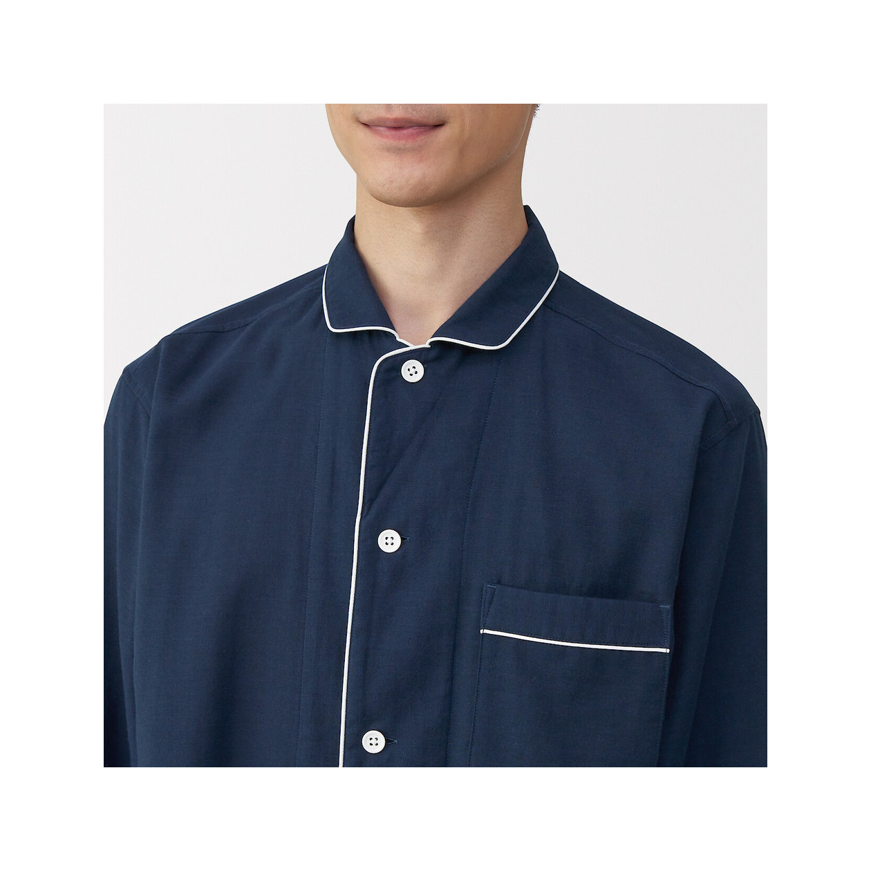 Piżama męska double gauze granatowa