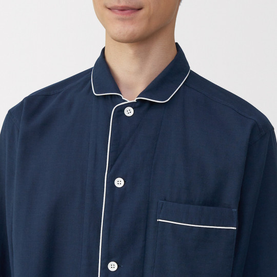 Piżama męska double gauze granatowa