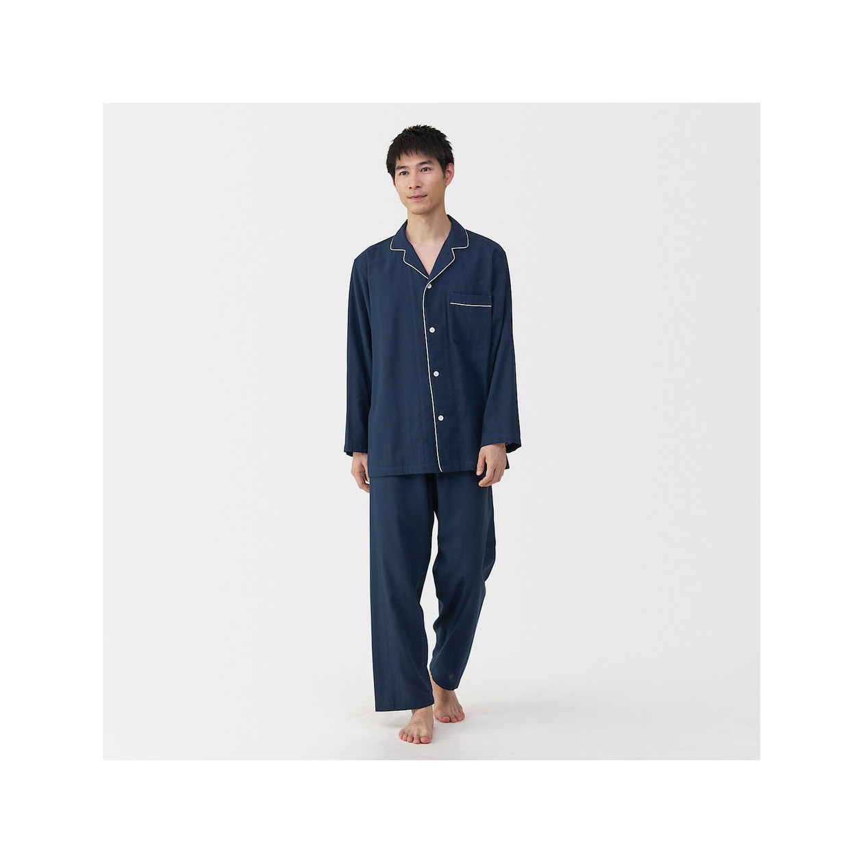 Piżama męska double gauze granatowa