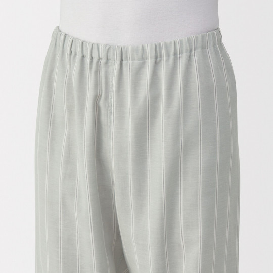 Piżama męska double gauze w paski zielona