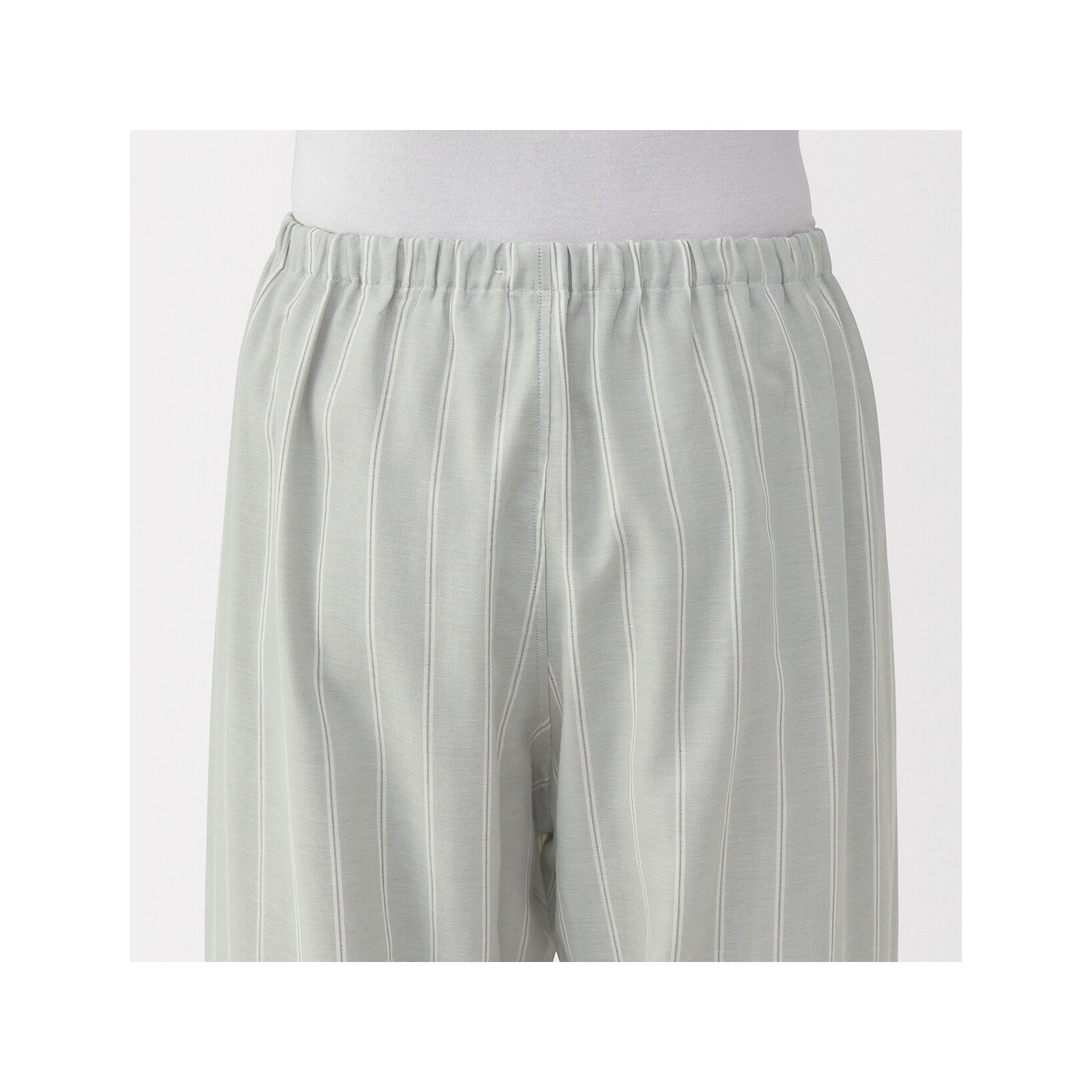 Piżama męska double gauze w paski zielona