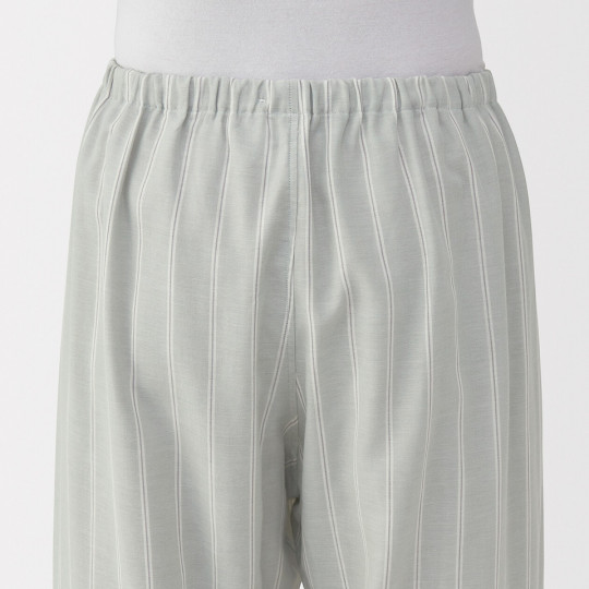 Piżama męska double gauze w paski zielona