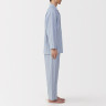 Piżama męska double gauze w paski błękitna