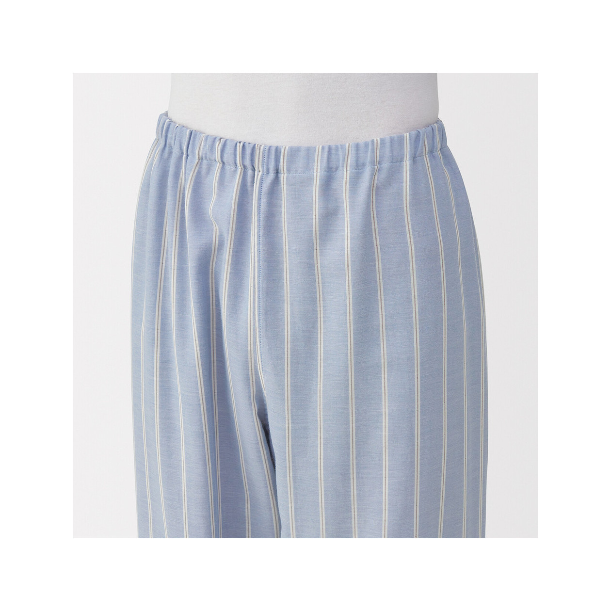 Piżama męska double gauze w paski błękitna