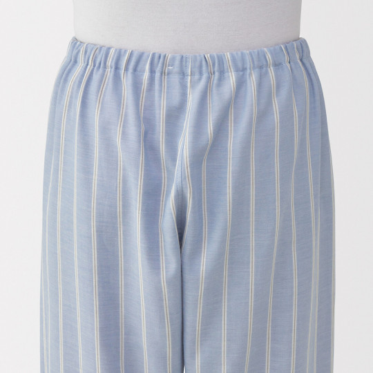 Piżama męska double gauze w paski błękitna