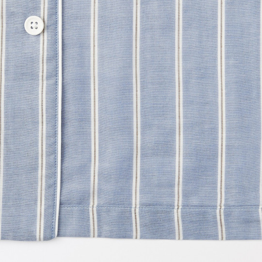 Piżama męska double gauze w paski błękitna