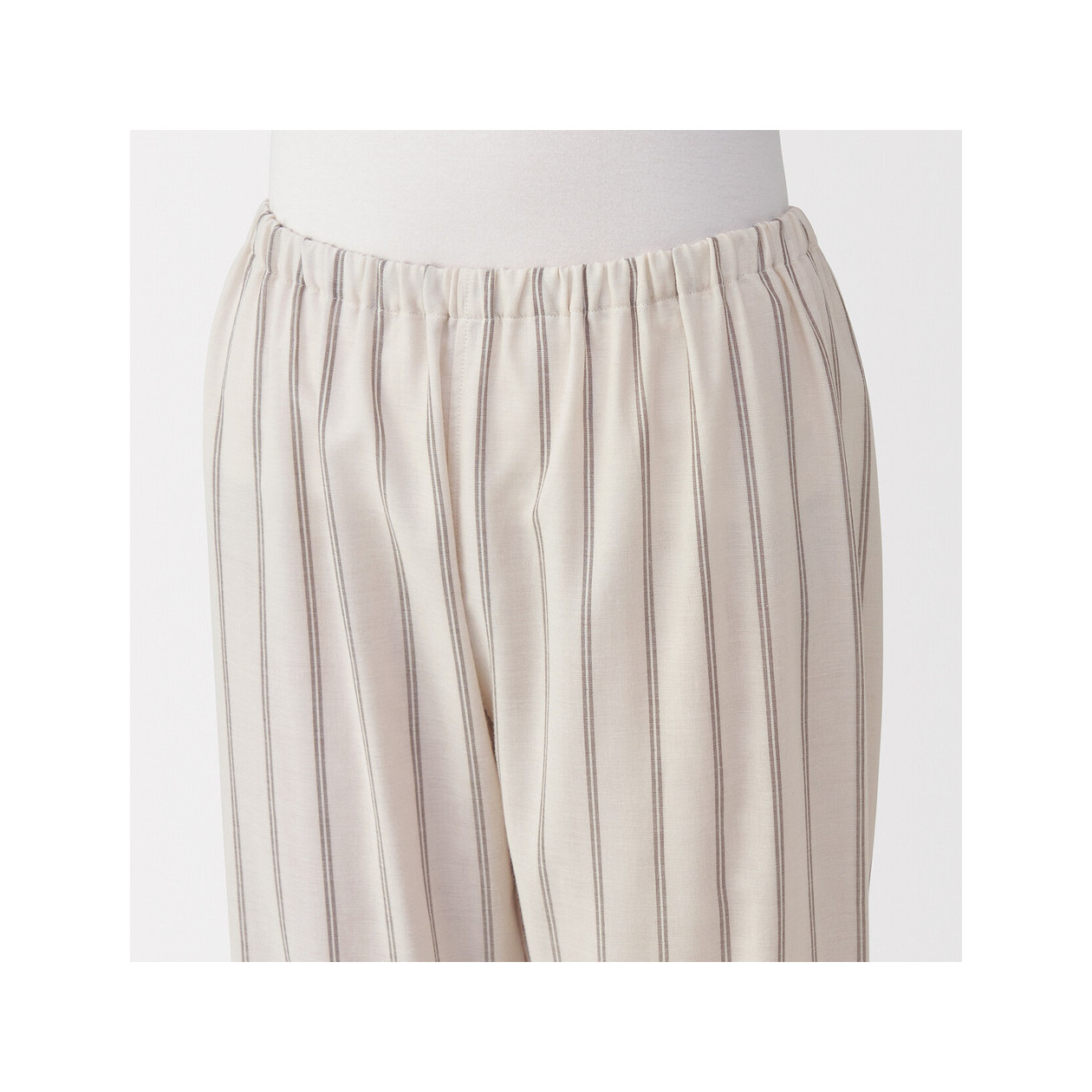 Piżama damska double gauze w paski beżowa