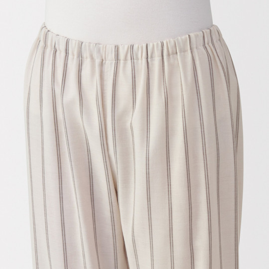 Piżama damska double gauze w paski beżowa