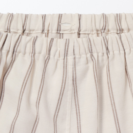 Piżama damska double gauze w paski beżowa