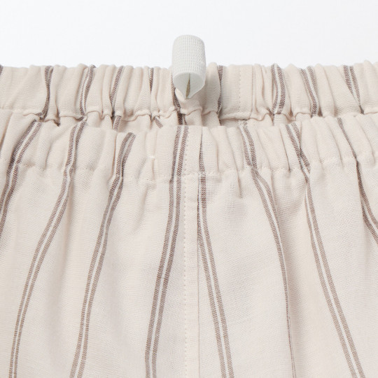 Piżama damska double gauze w paski beżowa