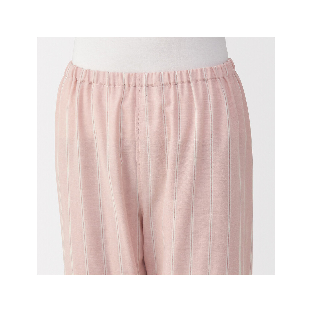 Piżama damska double gauze w paski różowa