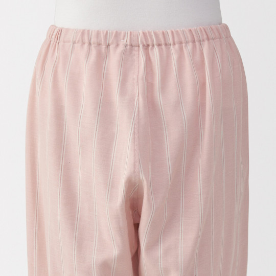 Piżama damska double gauze w paski różowa