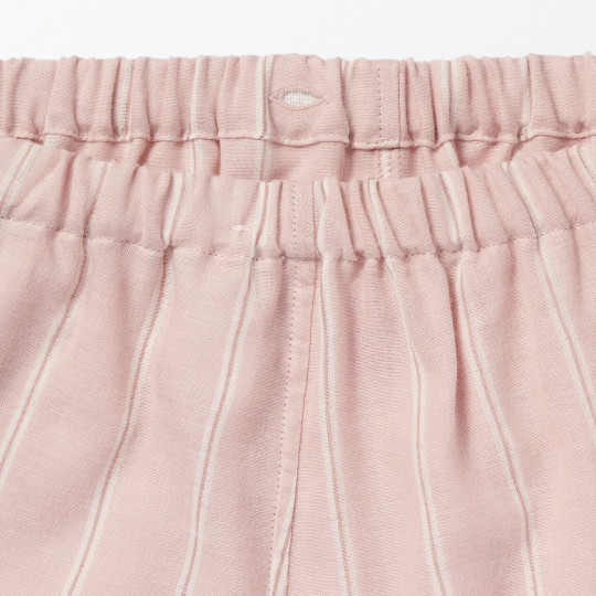 Piżama damska double gauze w paski różowa