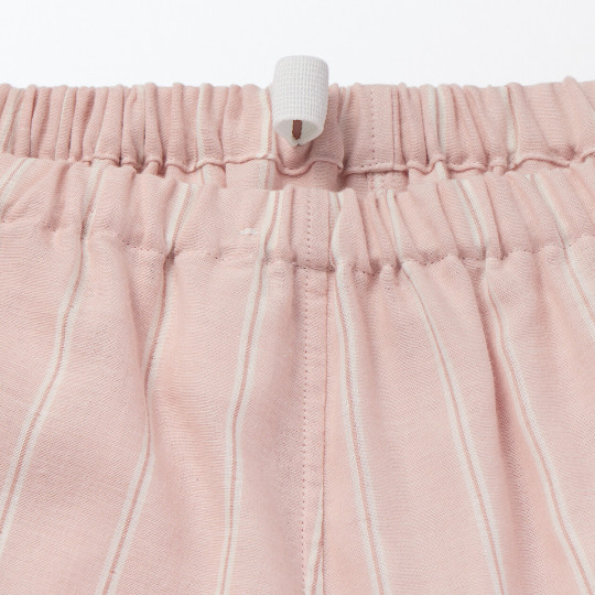 Piżama damska double gauze w paski różowa