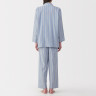 Piżama damska double gauze w paski błękitna