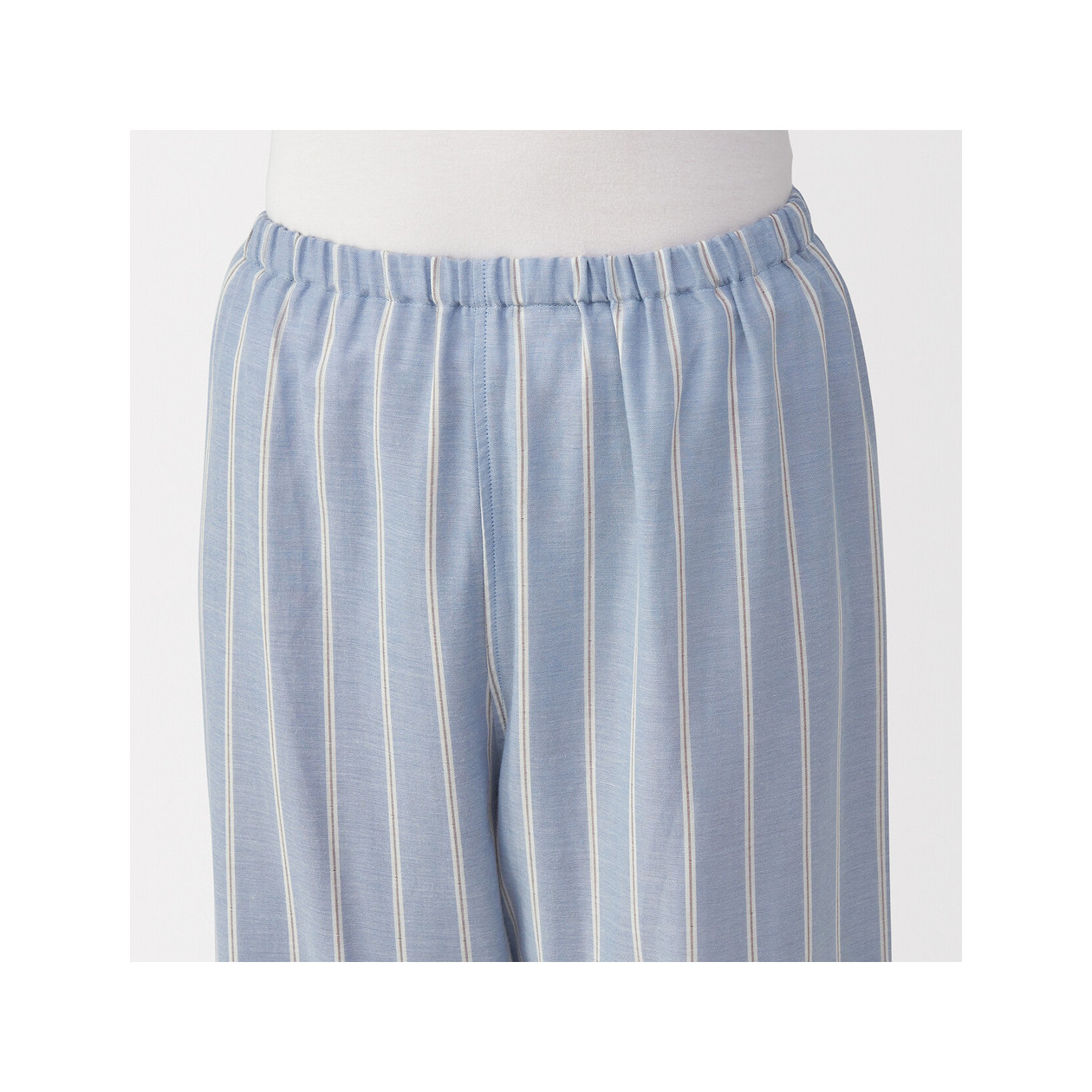 Piżama damska double gauze w paski błękitna