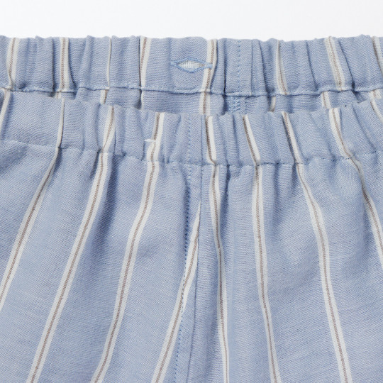 Piżama damska double gauze w paski błękitna