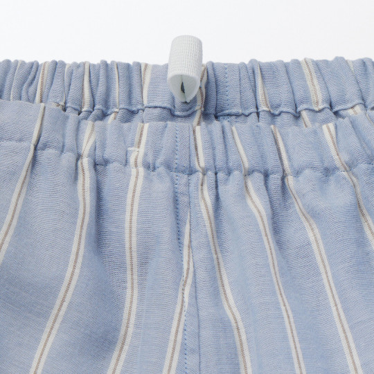 Piżama damska double gauze w paski błękitna