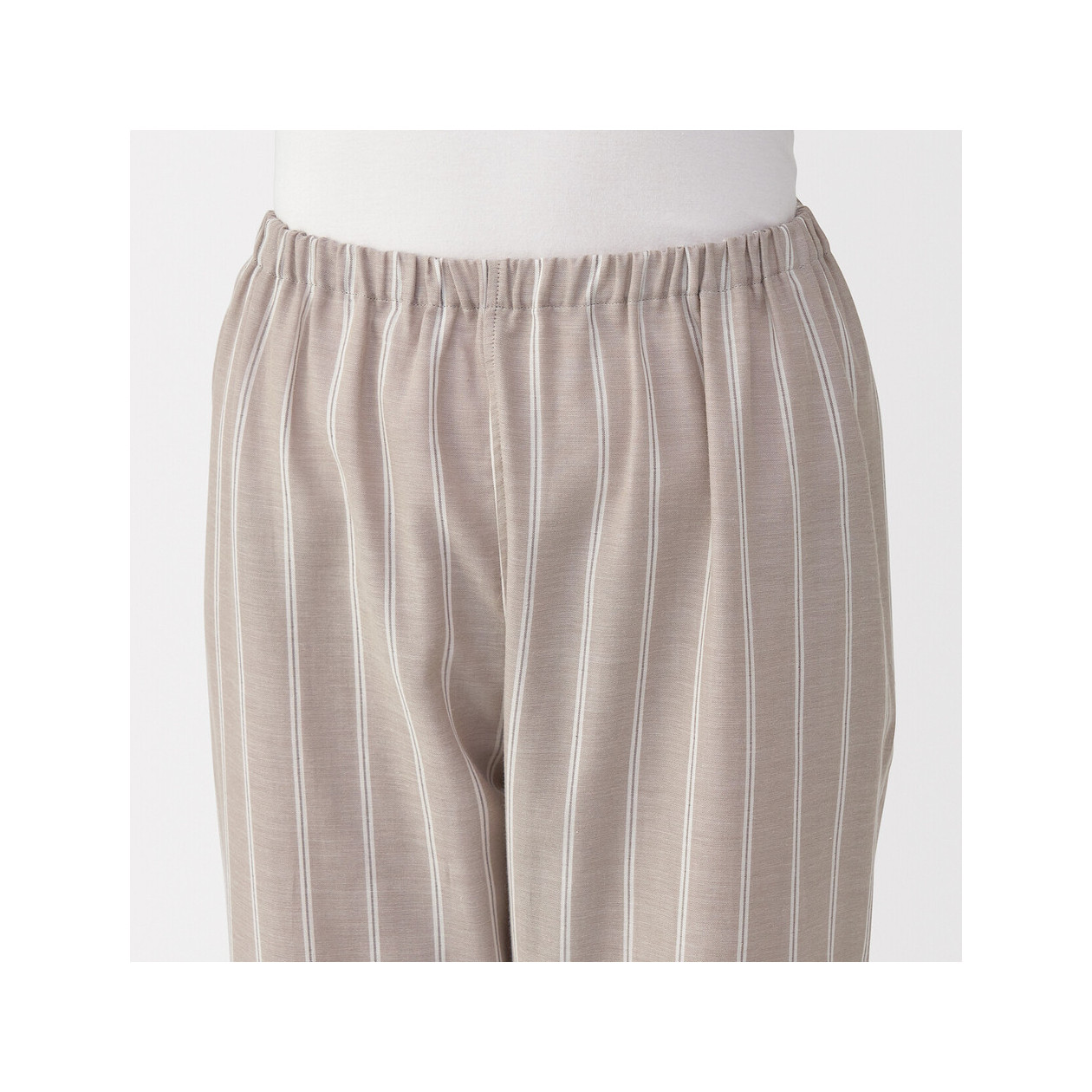 Piżama damska double gauze w paski brązowa