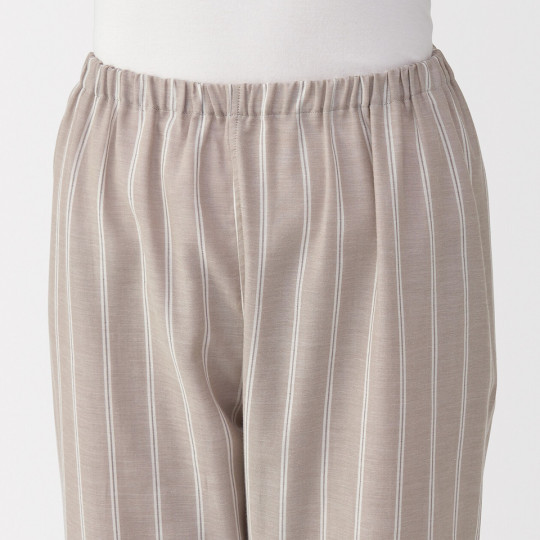 Piżama damska double gauze w paski brązowa