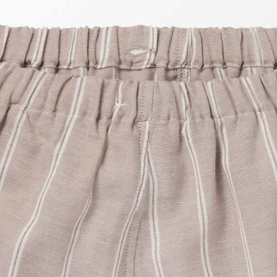 Piżama damska double gauze w paski brązowa