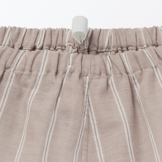 Piżama damska double gauze w paski brązowa