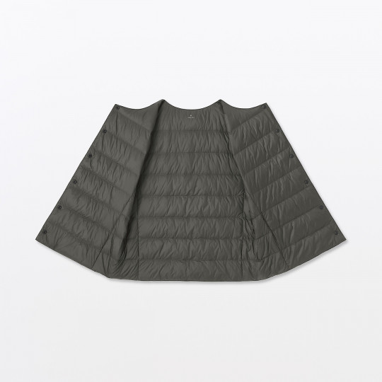 Lekka kamizelka puchowa bez kołnierza brązowa