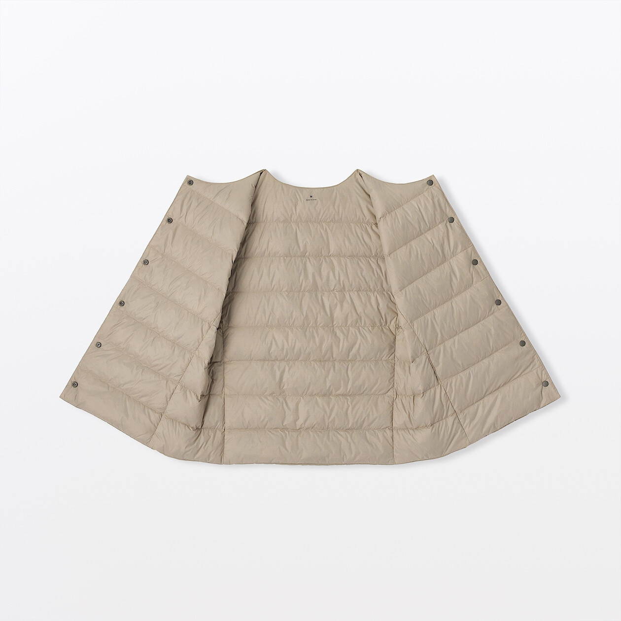 Lekka kamizelka puchowa bez kołnierza beżowa