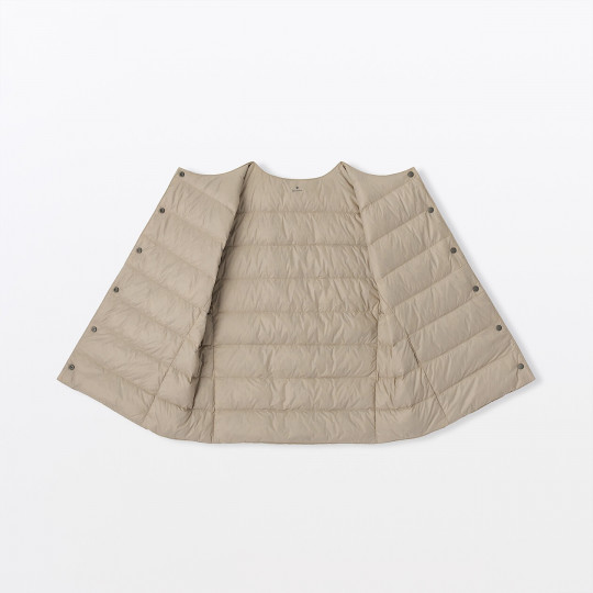 Lekka kamizelka puchowa bez kołnierza beżowa