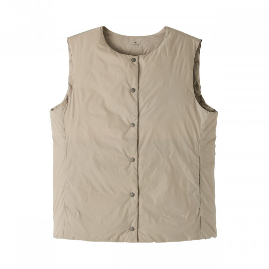 Lekka kamizelka puchowa bez kołnierza beżowa