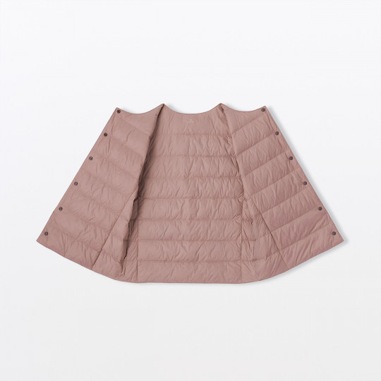 Lekka kamizelka puchowa bez kołnierza różowa