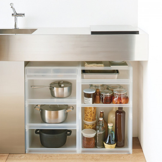 Szuflada szeroka z polipropylenu dzielona 37x26x9cm