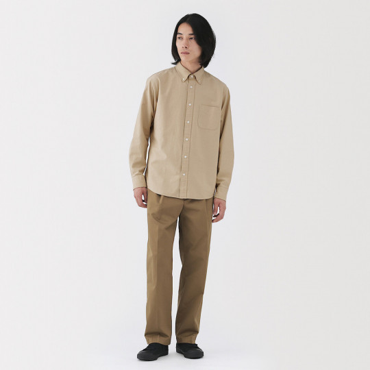 Koszula z bawełny oxford beżowa