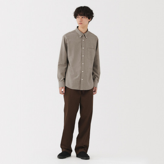 Koszula z bawełny oxford szarobrązowa