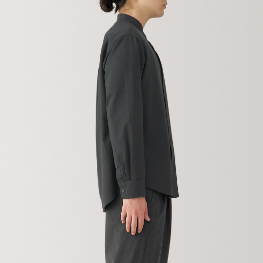 Koszula z bawełny oxford ze stójką szara