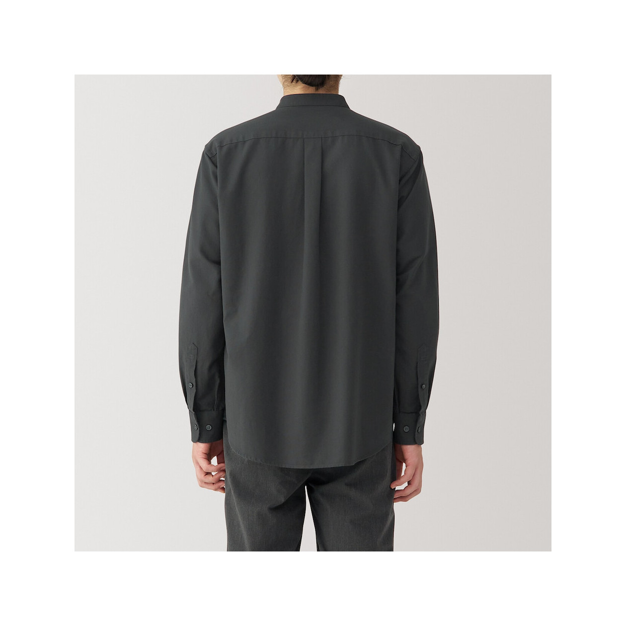 Koszula z bawełny oxford ze stójką szara