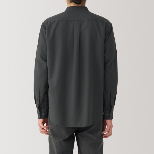 Koszula z bawełny oxford ze stójką szara