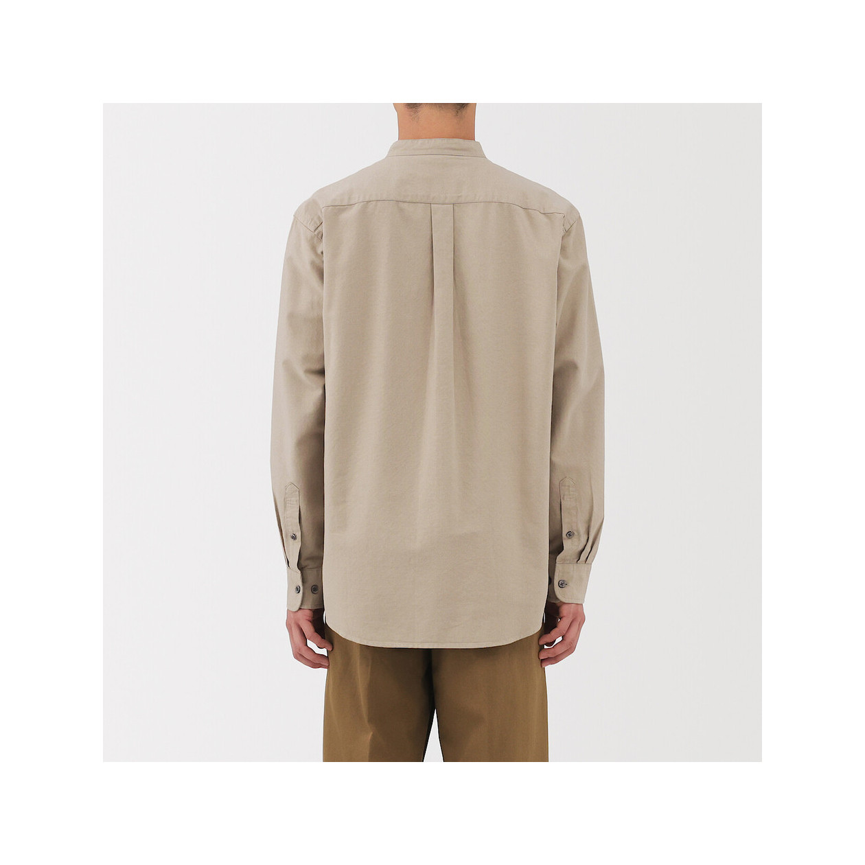 Koszula z bawełny oxford ze stójką khaki