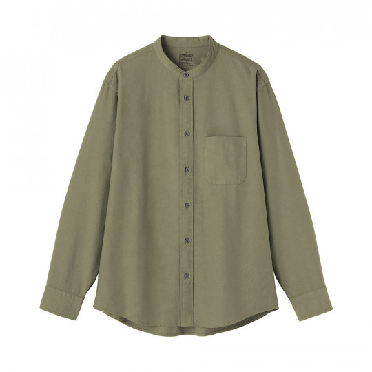 Koszula z bawełny oxford ze stójką khaki