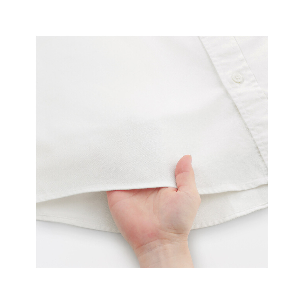 Koszula z bawełny oxford ze stójką granatowa