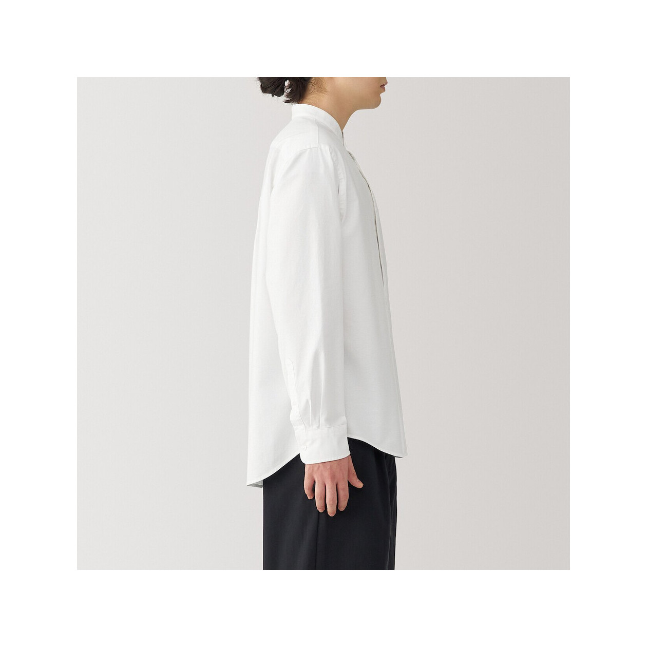 Koszula z bawełny oxford ze stójką biała