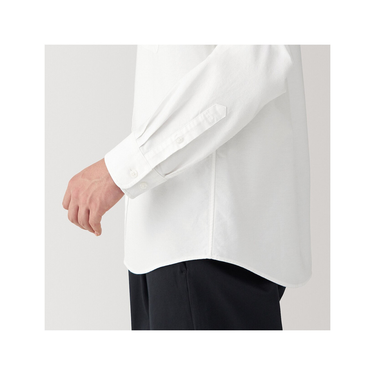 Koszula z bawełny oxford ze stójką biała