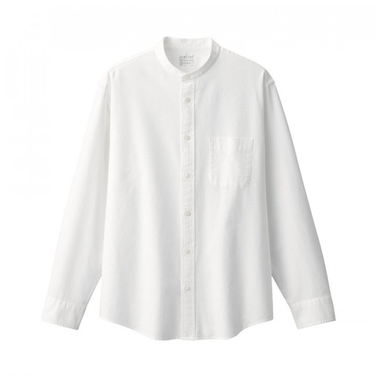 Koszula z bawełny oxford ze stójką biała