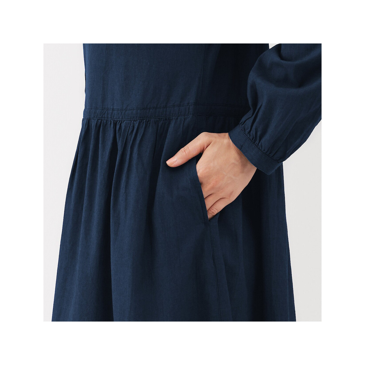 Sukienka z batystu bawełnianego granatowa