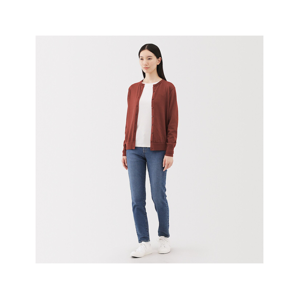 Kardigan cienki wełniany pomarańczowy